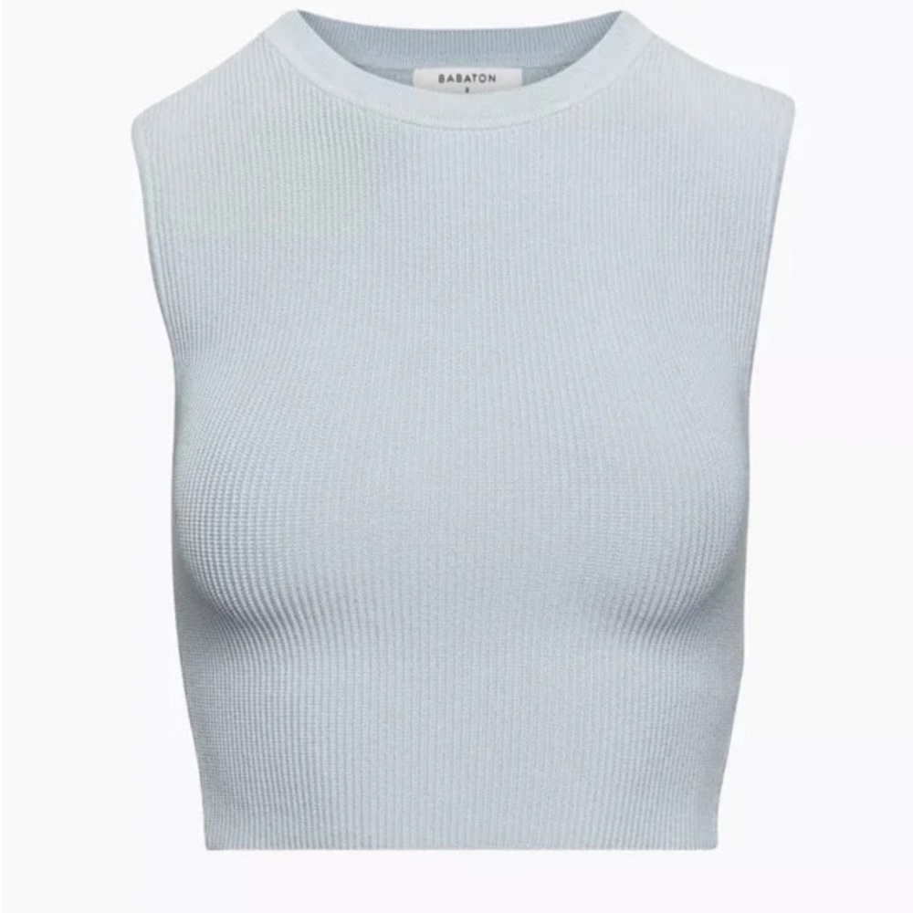 Aritzia Babaton Sculpt Knit Muscle Tank in Cement Blue (size XS)